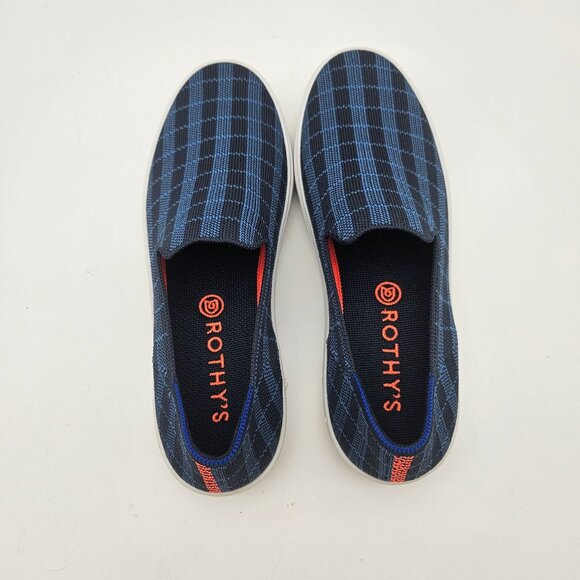 Rothys The Original Slip On Indigo Gingham Womens Sz 8.5 NEW - Picture 3 of 7